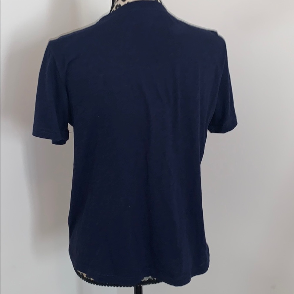 J. Crew Checker/Tartan Dressy Tee Shirt.  Sz M. EUC. Beads/Jewels on front. - Picture 6 of 7